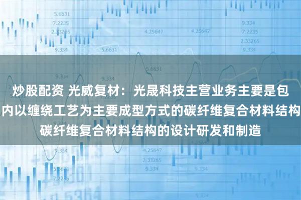 炒股配资 光威复材：光晟科技主营业务主要是包括固体动力壳体在内以缠绕工艺为主要成型方式的碳纤维复合材料结构的设计研发和制造